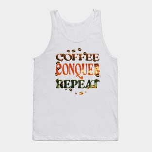 Coffee Conquer Repeat Tank Top